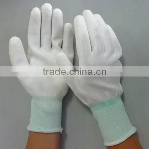 13 Guage White Nylon ESD PU Gloves thumbnail-1