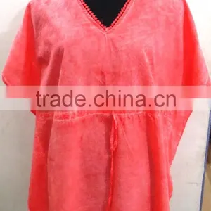 LADIES SANDWASH DYE BREATHABLE KAFTANS BEACHWEAR thumbnail-3