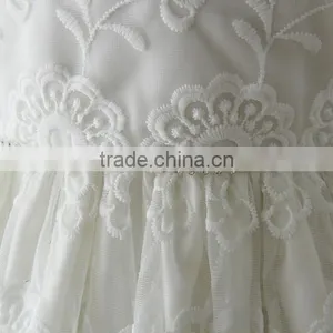 New Arrival Summer Baby Clothes White Embroidery Flower Lovely Lace Net 0-2 Years Old Party Dress Baby First Communion Dresses thumbnail-4