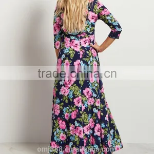 Dongguan Plus Size Maternity Clothes Manufacturers Nursing Floral Maxi Dress thumbnail-4