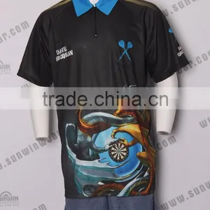High Quality Mens Darts Shirt / Fashionable Dart Jersey /100 Polyester Sublimation Shirt thumbnail-1