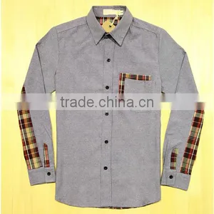 New Style Man's Oxford With Double-brushed Cotton Split Joint Shirt thumbnail-2