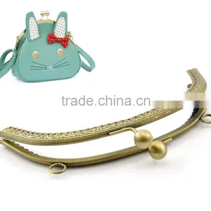 1PC Antique Bronze Bead Purse Bag Metal Arch Frame Kiss Clasp Lock 16x9cm(6 2/8"x3 4/8"),8seasons thumbnail-1