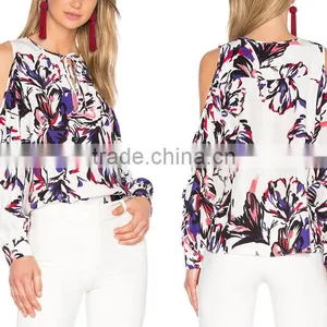 B22622A Europe Ladies Fashion Printting Strapless T-shirt Blouse thumbnail-1