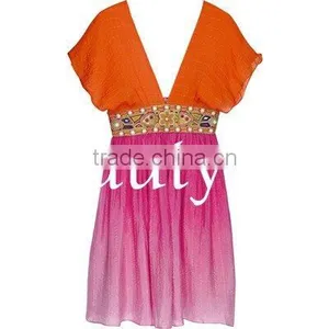 Fashion V-neck Chiffon Kaftan Dress EUAH0586 thumbnail-1