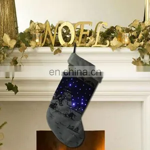 Tapestry Christmas Stocking With Led Light thumbnail-1