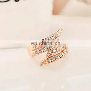 New Gold Plated Rings for Women Engagement CZ Diamond Jewelry Vintage Women Wedding Rings Fashion Accessories thumbnail-2