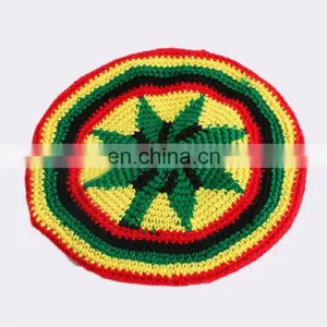 Custom Fashion Jamaica Knitted Crochet Rasta Beanie Hat thumbnail-1