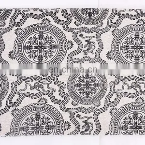 Indian Latest 3 X 5 Ft Black White Cotton Block Print Accent Area Dhurrie Rug Flat Weave Hand thumbnail-3