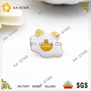 Cut Poached Eggs Pattern Metal Pin for Girls thumbnail-1