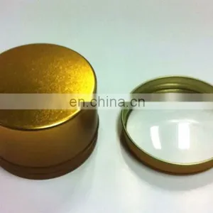 Golden Small Round Screw Lid Tea Tin Box With a PET Window thumbnail-3