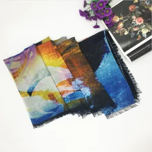 High Quality Fashionable Design Custom Logo Digital Print Silk Scarf thumbnail-1