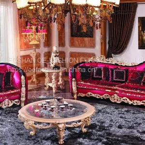 OE-FASHION American Style Antique Style Red Latest Design European Style Sofa thumbnail-2