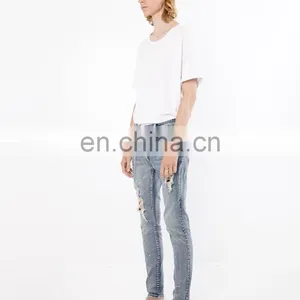 DiZNEW USA Stock Denim Jeans in Medium Blue Cuffed Jeans Men thumbnail-5