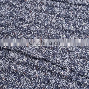 Factory Price Solid Color Navy Cable Knitted 100%Acrylic Blanket thumbnail-5