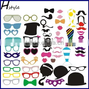 58PCS DIY Mask Photo Booth Props Mustache On A Stick Wedding Birthday Party Decoration PFB0002 thumbnail-1