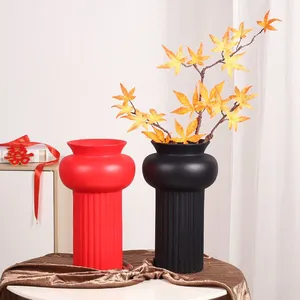 Red Black White Tall And Short Minimalism Lantern Ceramic Vase, Nordic Style Decor Art thumbnail-3