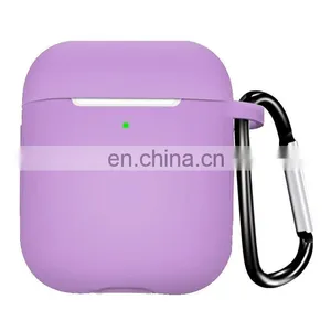 Silicone Protective Case for Airpods 1/2 Wireless Earbuds Case for Airpods Apple Airpods Cover Case With Hook thumbnail-3
