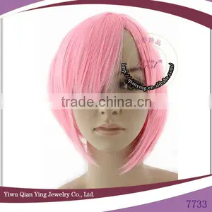 Light Pink Heat Resistant Short Synthetic Cosplay Wig thumbnail-1