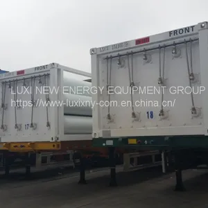 China Famous Brand CNG Jumbo Tube Skid Trailer CNG Tube Skid Container Cylinder thumbnail-4
