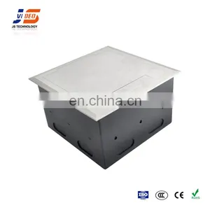 Silver Ac Brushed Golden Metal Power Multi Insert Network Floor Box thumbnail-4