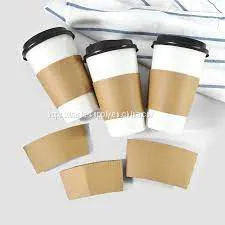 Biodegradable Drink Cups Sleeves Disposable Coffee Cup Sleeves Bulk Compostable Custom Paper Coffee Cups Sleeves thumbnail-1