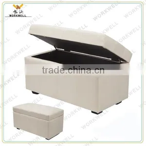 WorkWell Fabric Foldable Wooden Storage Ottoman Kw-9010-1 thumbnail-1