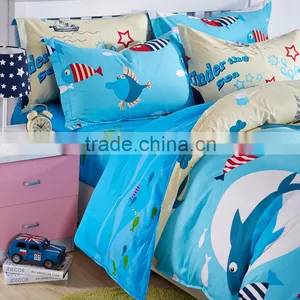 Bright-coloured Cartoon Printing100%cotton Sea World Print Twill Fabric Bedding Set /bed Sheet/duvet Cover/pillow thumbnail-2