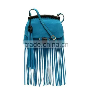 C88889A High Fashion Ladies Chain Fringe Shoulder Bag Tassels Suede Bag thumbnail-1