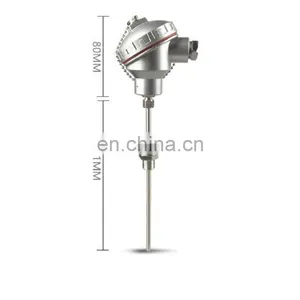 High Accuracy Armored Platinum Thermal Resistor PT100 Armoured Temperature Sensor Probe Transmitter L = 400mm thumbnail-2