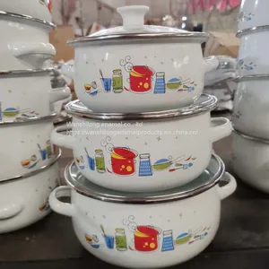 Bule Enamel Cookware/enamel Casserole Sets With Enamel Lid Wholesale thumbnail-3
