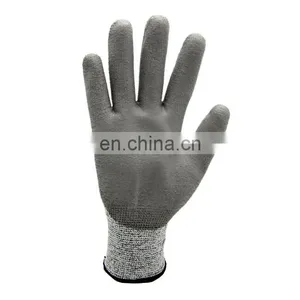 Great Grip En388 4544 Hppe PU Coated Construction Glove Cut Resistant Level 5 Work Safety Gloves for Construction thumbnail-4