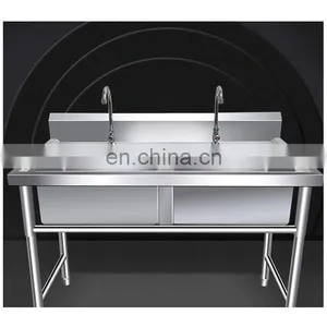 Hot Sales Custom Design Restaurant Kitchen Sink Double Bowl Commercial Stainless Steel Kitchen Sink thumbnail-1