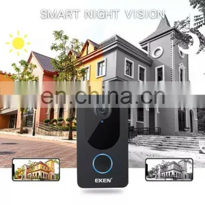 2020 Trending Wholesale Phone Intercom Remote Monitoring EKEN V7 1080p WiFi Video Doorbell Camera for House thumbnail-3