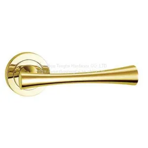 Internal External Aluminum Door Handle for European Wooden Door Mortise Lock Hardware thumbnail-1