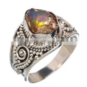 OPAL ROUGH RING ,925 Sterling Silver Jewelry Wholesale,WHOLESALE SILVER JEWELRY,SILVER EXPORTER,SILVER JEWELRY FROM INDIA thumbnail-1