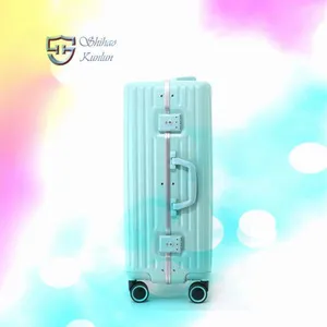 Luxury Metal Hard Shell Spinner Suitcase Travel Trolley Case PC Luggage With 360 Degree Wheels With Tsa Locks thumbnail-3