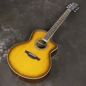 Otis 41inch Spruce Solid Top Guitar Wood Guitar Factory Cutaway Single Board Guitar Supplier FJ-28N New thumbnail-4