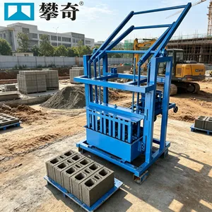 Wheel Mounted Egg Laying Manual Block Machine, No Power No Fuel Hand Press Brick Maker thumbnail-1