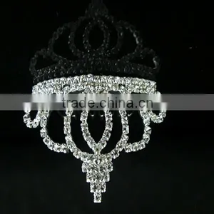 New Style Crystal Full Round Crown Tiara Wholesale Small Kids Crown Big Peagent Hair Accessories thumbnail-3
