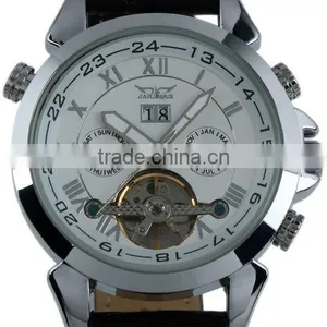 Jargar Men Gent White Tourbillon Date Aviator Automatic Mechanical Watch WM182 thumbnail-2