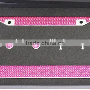 Pink Bow Girls Bling Crystal License Plate Frames thumbnail-4