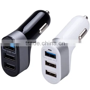 Momax XC Series 2.4A Quick Charging 3 USB Ports Car Charger for IPhone/ Android Mobile Phone Fashion Car Charger MT-5677 thumbnail-1