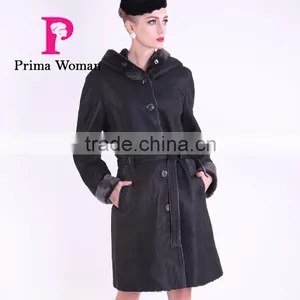 New Design Winter Women Long Slim Fit Wool Fur Coat thumbnail-3