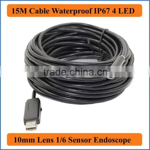 15M Cable 7mm Lens USB Endoscope Pipe Inspection Camera Borescope 6 LEDs IP67 Waterproof Mini PC Tube Snake thumbnail-1