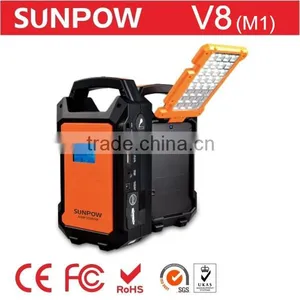Sunpow 36000mah Rechargeable Battery Car Booster Mini 24v and 12v Jump Starter Emergency Power Bank Station With Air Compressor thumbnail-1