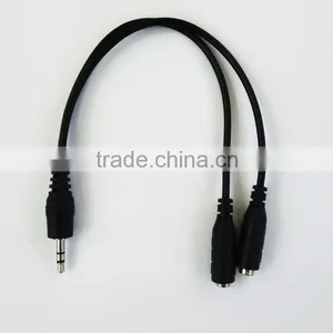 Factory Price Audio 1 Male to 2 Female RCA Spliter for Mobilephone/computer/game Player thumbnail-4