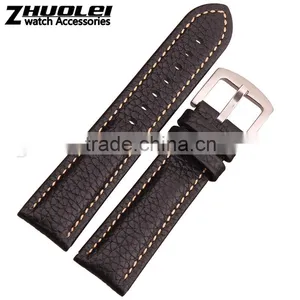 2015 Hot Fashion Grain Cowhide Leather Strap Watch 23mm Watch Strap Leather thumbnail-1