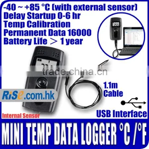 USB Internal External Sensor Temperature Data Logger Datalogger Temp Recorder thumbnail-1