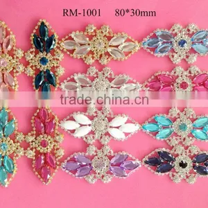 2016 New Rhinestone Applique Sash for Bridal Wedding Dress Hair Accessory 22 Stock Colors(RM-1001) thumbnail-1